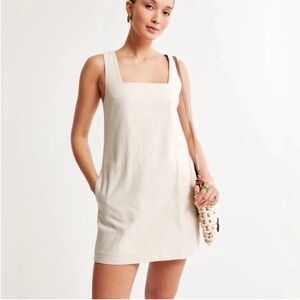 Abercrombie & Fitch Linen Blend Wide Strap Mini Dress